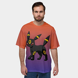 Футболка оверсайз мужская Умбреон покемон-кот, цвет: 3D-принт — фото 2