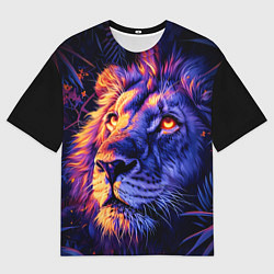 Футболка оверсайз мужская Лев поп-арт, цвет: 3D-принт