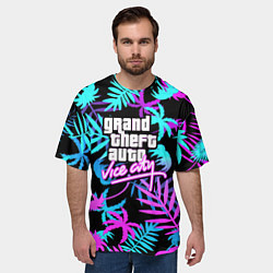 Футболка оверсайз мужская GTA vice city steel, цвет: 3D-принт — фото 2