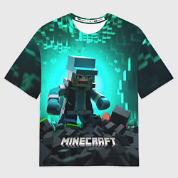 Футболка оверсайз мужская Minecraft квадратный персонаж, цвет: 3D-принт