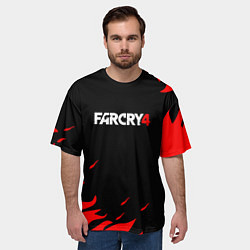 Футболка оверсайз мужская Фаркрай текстура огня, цвет: 3D-принт — фото 2