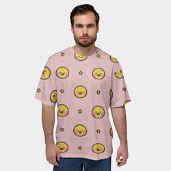 Футболка оверсайз мужская Цыплята parttern, цвет: 3D-принт — фото 2