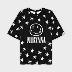 Футболка оверсайз мужская Nirvana stars steel, цвет: 3D-принт