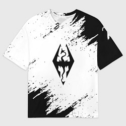 Футболка оверсайз мужская The Elder Scrolls Online краски чёрные, цвет: 3D-принт