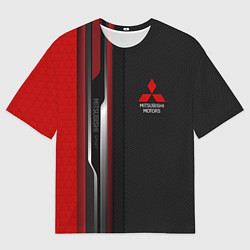 Мужская футболка оверсайз Mitsubishi - carbon style