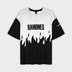 Футболка оверсайз мужская Ramones fire black rock, цвет: 3D-принт