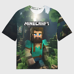 Футболка оверсайз мужская Minecraft персонаж с бородой, цвет: 3D-принт
