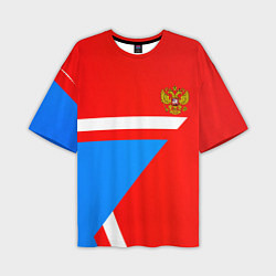 Футболка оверсайз мужская Герб России звезда спорт, цвет: 3D-принт