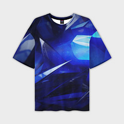 Футболка оверсайз мужская Black and blue abstract background sport style, цвет: 3D-принт