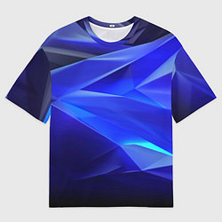 Футболка оверсайз мужская Black and blue abstract background sport style, цвет: 3D-принт