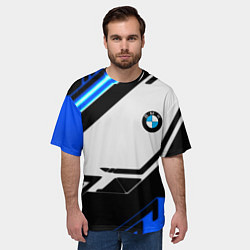 Футболка оверсайз мужская BMW спортивная геометрия, цвет: 3D-принт — фото 2