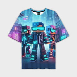 Футболка оверсайз мужская Minecraft - fantasy ai art, цвет: 3D-принт