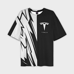 Футболка оверсайз мужская Tesla - carbon texture, цвет: 3D-принт