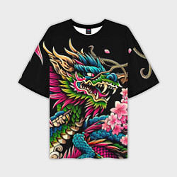 Футболка оверсайз мужская Irezumi - Japanese dragon ai art, цвет: 3D-принт