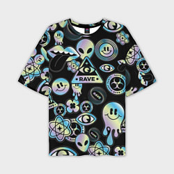 Футболка оверсайз мужская Rave gradient, цвет: 3D-принт