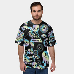 Футболка оверсайз мужская Rave gradient, цвет: 3D-принт — фото 2