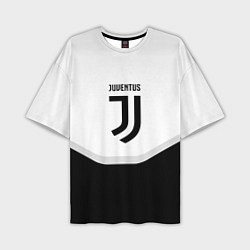 Футболка оверсайз мужская Juventus black geometry sport, цвет: 3D-принт