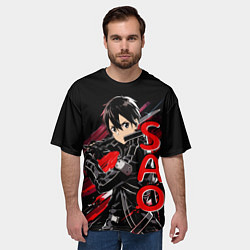 Футболка оверсайз мужская Кирито - Sword Art Online, цвет: 3D-принт — фото 2