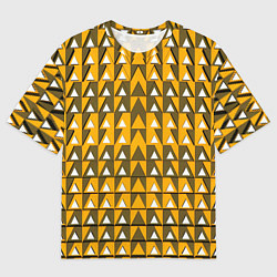 Футболка оверсайз мужская Узор из треугольников жёлтый, цвет: 3D-принт