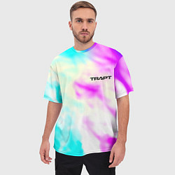 Футболка оверсайз мужская Trapt текстура градиент неоновые краски, цвет: 3D-принт — фото 2