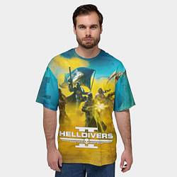 Футболка оверсайз мужская Helldivers 2: Confrontation, цвет: 3D-принт — фото 2