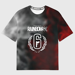 Футболка оверсайз мужская Rainbow six gradient fire, цвет: 3D-принт