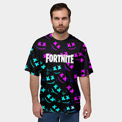 Футболка оверсайз мужская Marshmello neon fortnite, цвет: 3D-принт — фото 2