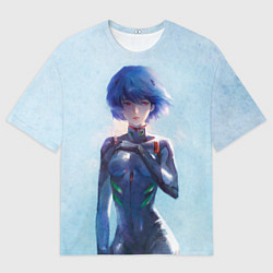 Футболка оверсайз мужская Рей Аянами из Евангелиона, цвет: 3D-принт