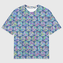 Футболка оверсайз мужская Волейбольные мячики, цвет: 3D-принт