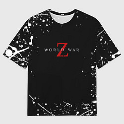 Футболка оверсайз мужская World war z краски, цвет: 3D-принт