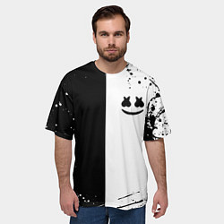 Футболка оверсайз мужская Marshmello краски музыка, цвет: 3D-принт — фото 2