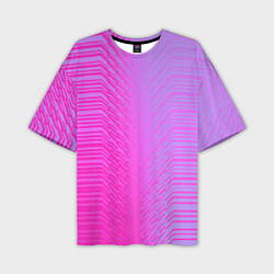 Футболка оверсайз мужская Розовые градиентные линии, цвет: 3D-принт