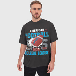 Футболка оверсайз мужская American football college league, цвет: 3D-принт — фото 2