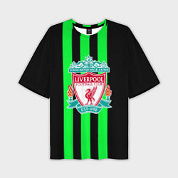 Футболка оверсайз мужская Liverpool line green, цвет: 3D-принт
