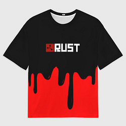 Футболка оверсайз мужская RUST краски разводы пустошь, цвет: 3D-принт