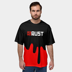 Футболка оверсайз мужская RUST краски разводы пустошь, цвет: 3D-принт — фото 2