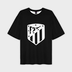 Футболка оверсайз мужская Атлетико Мадрид белое лого фк, цвет: 3D-принт