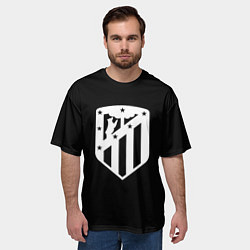 Футболка оверсайз мужская Атлетико Мадрид белое лого фк, цвет: 3D-принт — фото 2