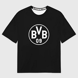 Футболка оверсайз мужская Borussia sport fc белое лого, цвет: 3D-принт