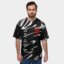 Футболка оверсайз мужская The witcher - белые разводы, цвет: 3D-принт — фото 2