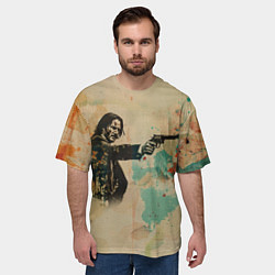 Футболка оверсайз мужская Джон Уик в стиле гранж, цвет: 3D-принт — фото 2