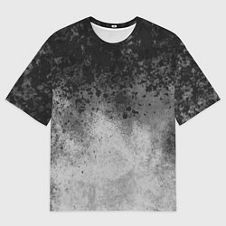 Футболка оверсайз мужская Абстракция - серые чернила, цвет: 3D-принт