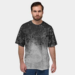 Футболка оверсайз мужская Абстракция - серые чернила, цвет: 3D-принт — фото 2