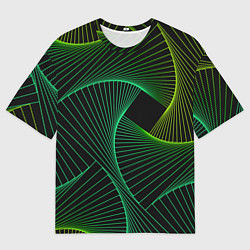 Футболка оверсайз мужская Сетка скрученных линий, цвет: 3D-принт