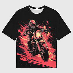 Футболка оверсайз мужская Мотокросс красные брызги, цвет: 3D-принт