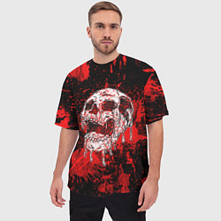 Футболка оверсайз мужская Bloody skull, цвет: 3D-принт — фото 2