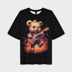 Футболка оверсайз мужская Плюшевый медведь играет на гитаре, цвет: 3D-принт