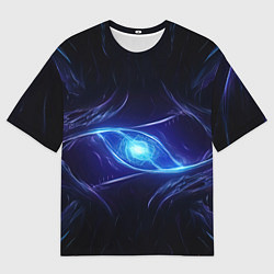Футболка оверсайз мужская Синие магическое свечение в виде шара, цвет: 3D-принт