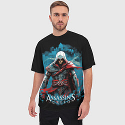 Футболка оверсайз мужская Assassins creed холодный фон, цвет: 3D-принт — фото 2