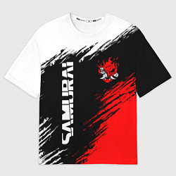Футболка оверсайз мужская Самурай лого - киберпанк 2077, цвет: 3D-принт